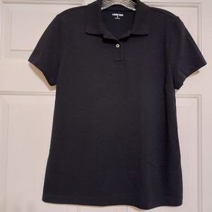 Lands End Black Short Sleeve Polo